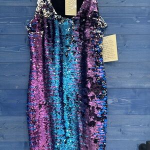 Sequin ombre tank dress